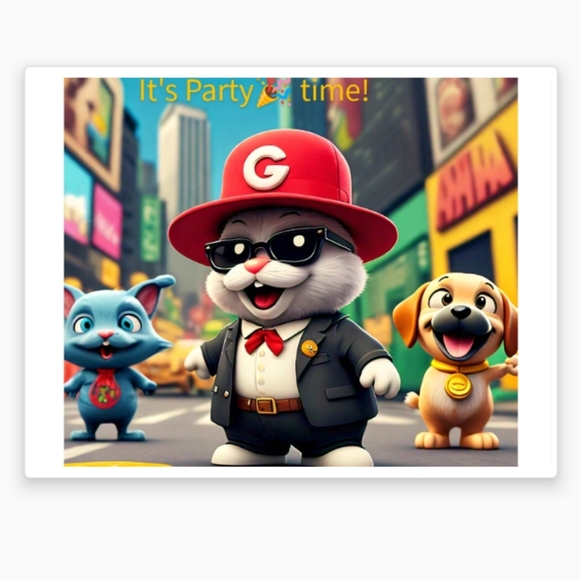 NEW!💯 IT'S PARTY TIME! SELF CREATED 8.5x11 ULTRA GLOSSY KIDS COLOR ART POSTER😃 - Picture 6 of 6